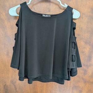 Bali Black Cold Shoulder Blouse